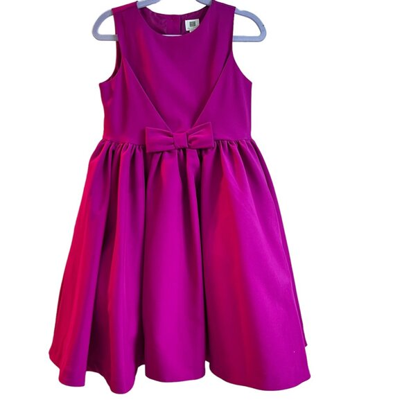 Janie and Jack Magenta Raspberry Pink Special Occasion Bow Dress Girls 6 - Picture 4 of 10